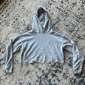 Gray Cropped Hoodie